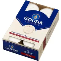 GOUDA - Maxi Waxinelichtjes - Maxi Theelichten - 72 stuks - Wit - 10 branduren