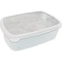 MuchoWow Broodtrommel Wit - Lunchbox - Brooddoos - Marmer - Textuur - Grijs - Marmerlook - 18x12x6 cm - Volwassenen