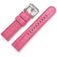 Marc Coblen Kalfslederen Horlogebandje met Alligator Structuur Roze 22mm