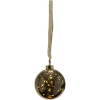 Star Trading Glow Kerstbal - Kerstverlichting - LED - 10 cm - glas/zwart-transparant