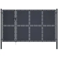 vidaXL Tuinpoort staal 350x175 cm antraciet