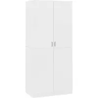 vidaXL Garderobekast, wit, 90x52x200 cm, houtvezel
