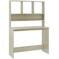 vidaXL Bureau met schappen 110x45x157cm bewerkt hout sonoma eikenkleur
