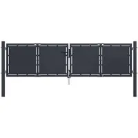 vidaXL Tuinpoort staal 300x100 cm antraciet