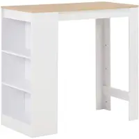 vidaXL Barkruk met plank, wit, 110x50x103 cm