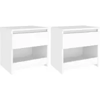 vidaXL Nachtkastjes 2 st 40x30x39 cm bewerkt hout wit