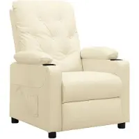 vidaXL Fauteuil verstelbaar kunstleer crèmekleurig