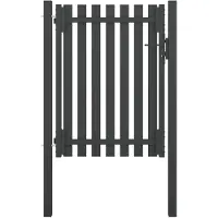 vidaXL Tuinhekpoort staal 100x125 cm antraciet