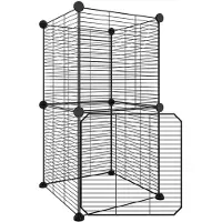 vidaXL Huisdierenkooi met deur 8 panelen 35x35x70 cm staal zwart
