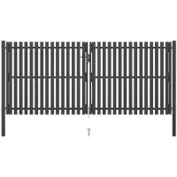 vidaXL Tuinpoort staal 400x150 cm antraciet