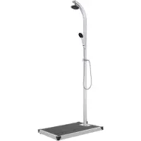vidaXL Tuindouche met grijze bodemplaat, 220 cm, aluminium
