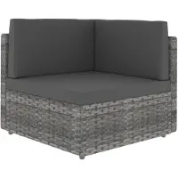 vidaXL Hoekbank sectioneel poly rattan grijs