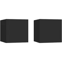 vidaXL Nachtkastjes 2 st 30,5x30x30 cm spaanplaat zwart