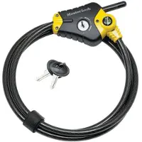 PLASTIMO Antivol - - Python 8433EURD - Verstelbare lengte van 30 cm tot 1,8 m - Verdraaid staal - Zwart