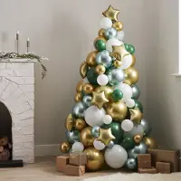 Amscan Ballonnen Kerstboom Groen/Wit/Goud