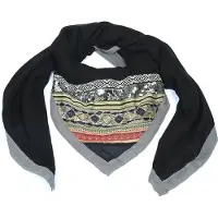 Yehwang Zwarte Sjaal Arabian Print - Pailletten + Print Sjaals - Dames Sjaals - Zwart