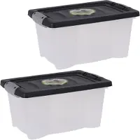 Storage solutions Opslagbak/opbergdoos/organizer - 5x stuks - met deksel - kunststof - 9 Liter