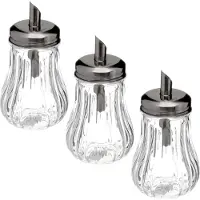 Secret De Gourmet 5Five - 6x stuks - Suikerpot/suikerstrooier glas met RVS tuit - 180ml