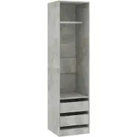 vidaXL Kledingkast met lades, betonkleur, 50x50x200 cm, houtvezel
