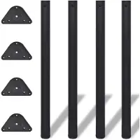 vidaXL Tafelpoten in hoogte verstelbaar zwart 870 mm 4 st