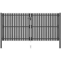 vidaXL Tuinhekpoort staal 400x175 cm antraciet