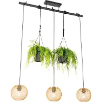 QAZQA Industriële hanglamp goud 3-lichts - Flor