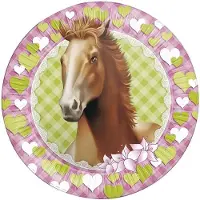 Merkloos 16x Paarden thema versiering papieren wegwerp borden 23 cm - Feestbordjes