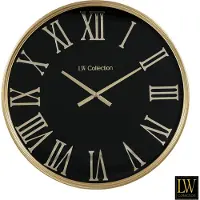 LW Collection | Wandklok Sierra metaal zwart 60x60 cm wandklokken | NADUVI