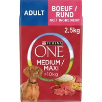 Purina One 3x Medium Maxi Adult Honden droogvoer - Rund - 2500g