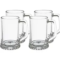Secret De Gourmet Bierglazen - 20x stuks - bierpullen met handvat - 320 ml - 12 cm