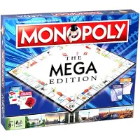 Monopoly Winning Moves Mega bordspel een upgrade van het klassieke bordspel met 12 extra velden, waaronder Downing Street Saville Row en Knightsbridge