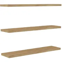 Hannah Home Set van 3 wandplanken Binck | spaanplaat bruin 60x1x14 cm wandplanken en -haken | NADUVI
