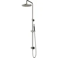 Hotbath Cobber M438 stortdouche met staafhanddouche en 30cm hoofddouche nikkel geborsteld