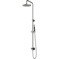 Hotbath Cobber M438 stortdouche met staafhanddouche en 20cm hoofddouche nikkel geborsteld