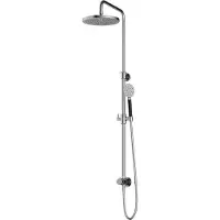 Hotbath Cobber M538 opbouw regendoucheset zonder mengkraan met ronde handdouche en 30cm ronde hoofddouche aan glijstang chroom