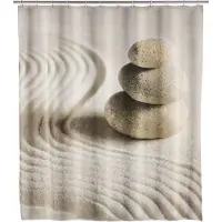 Wenko douchegordijn 180x200cm zand inclusief ringen