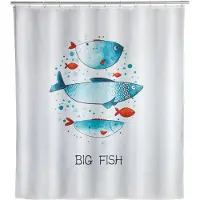 Wenko douchegordijn 180x200cm Big Fish inclusief ringen