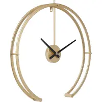 LW Collection Wandklok Denzel | LW Collection metaal goudkleurig 82x82 cm wandklokken | NADUVI