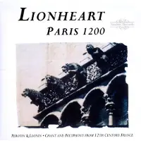 OUTHERE Lionheart Ensemble - Paris 1200 - Chant And Polyphony From 12th Century France (CD)