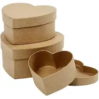 Creotime Harten dozen, d: 10+12,5+15 cm, h: 5+6,5+7,5 cm, 3stuks