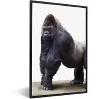 PosterMonkey Poster in fotolijst kinderen - Gorilla - Dieren - Jongens - Meisjes - Kinderen - Decoratie voor kinderkamers - 40x60 cm - Poster kinderkamer - Schilderij voor kinderen