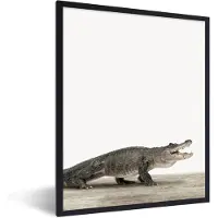 PosterMonkey Poster in fotolijst kinderen - Kinderen - Krokodil - Jongen - Kids - Meiden - Schilderij voor kinderen - Decoratie voor kinderkamers - 60x80 cm - Poster kinderkamer