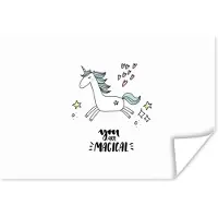 PosterMonkey Poster kinderen - Unicorn - Kinderen - Quotes - You are magical - Meisjes - Decoratie voor kinderkamers - Poster eenhoorn - 180x120 cm - Wanddecoratie meisjes