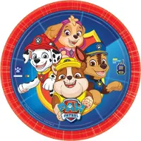 Paw Patrol - Wegwerp Borden - 23cm - Rood/Blauw - 8 stuks