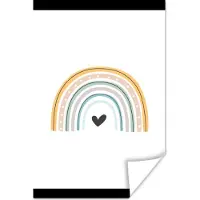 PosterMonkey Poster kinderen - Schilderij kids - Kinderkamer decoratie - Regenboog - Hartje - Stippen - Pastel - 30x40 cm