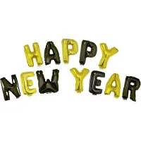 Espa Folieballon Set 'Happy New Year' Zwart/Goud