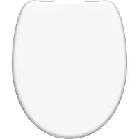 Schutte WC-Bril 82100 WHITE - Duroplast - Soft Close - Verchroomde Scharnieren - Gelakt - Wit