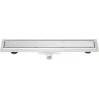 Guido Gusto Mat wit RVS Douchegoot compleet met flens 60x7x6,7cm Tegelrooster