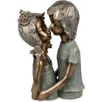 Boltze Beeld - Liefde - 33x20x17cm - Polyresin - Kinderen - Goud - Bronz - Kunst