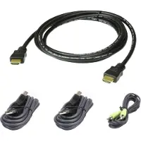 Aten KVM Aansluitkabel [1x HDMI-stekker, USB-A 2.0 stekker, Jackplug male 3,5 mm - 1x HDMI-stekker, Jackplug male 3,5 mm, USB 2.0 bus B] 1.80 m Zwart